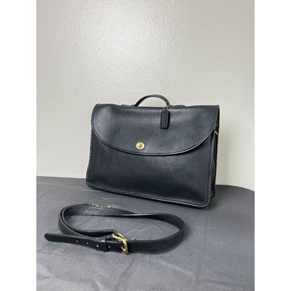 Coach Vintage Lexington Black Leather Briefcase (Style: 5265)